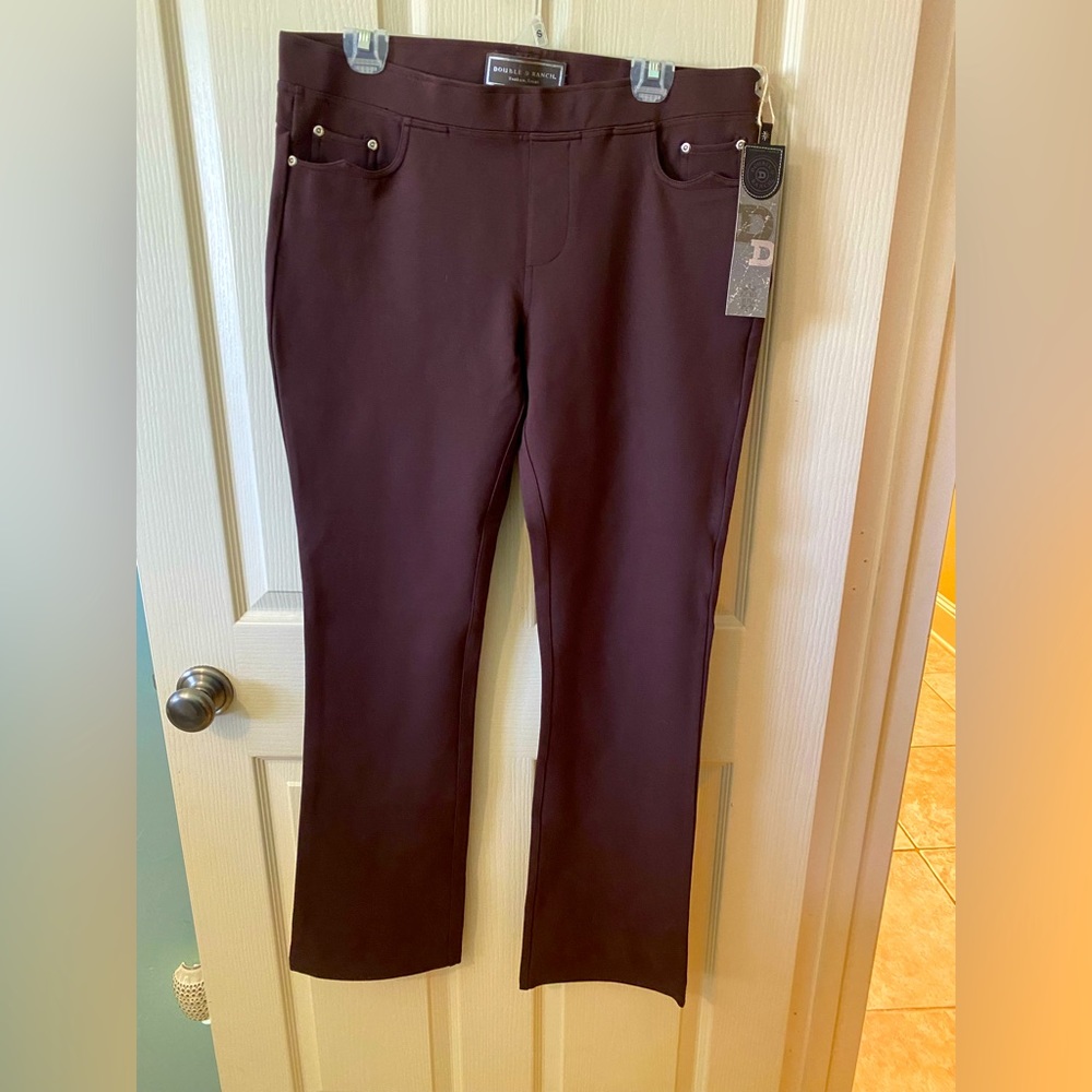 Double D Ranchwear Chocolate Stretch pants, size Large